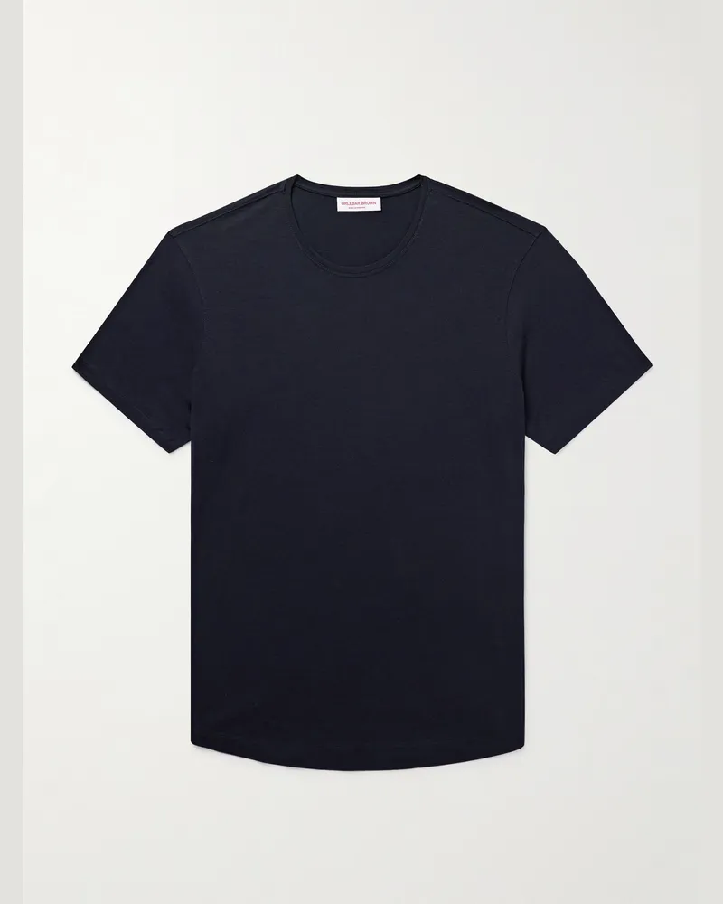 Orlebar Brown OB-T schmal geschnittenes T-Shirt aus Merinowoll-Jersey Blau