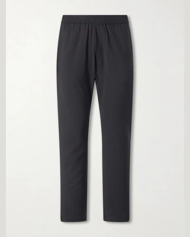 BARENA Riobarbo Straight-Leg Virgin Wool Drawstring Trousers Black