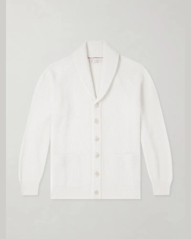 Brunello Cucinelli Cashmere Cardigan White