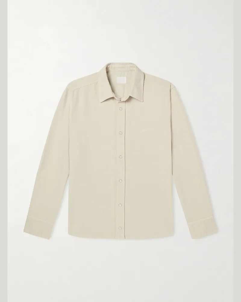 A.P.C. Hemdjacke aus Baumwoll-Twill mit Logostickerei Neutral