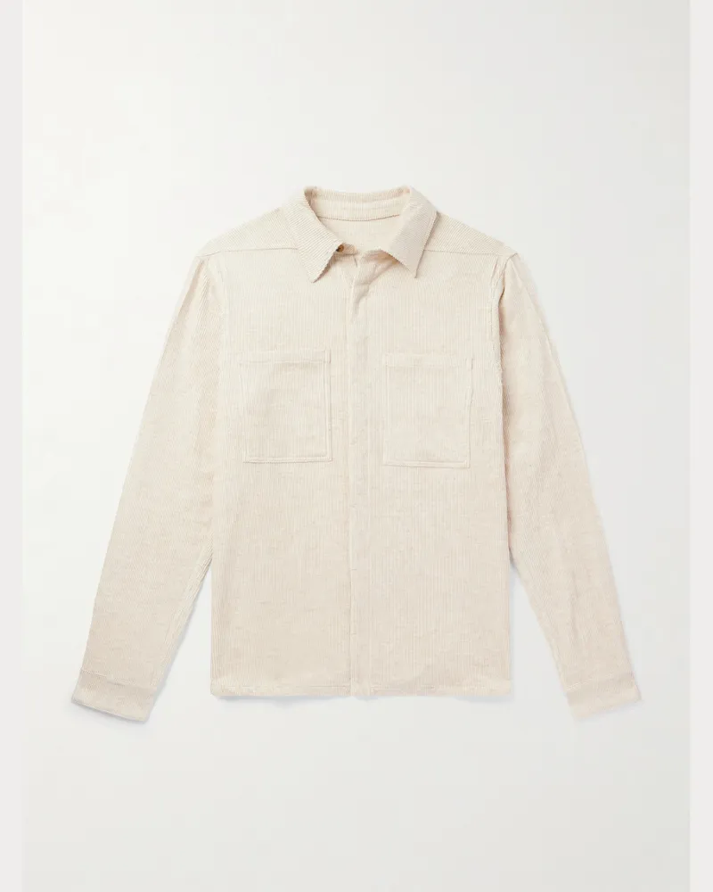 Rick Owens Hemd aus Cord aus einer Baumwoll-Leinenmischung Neutral