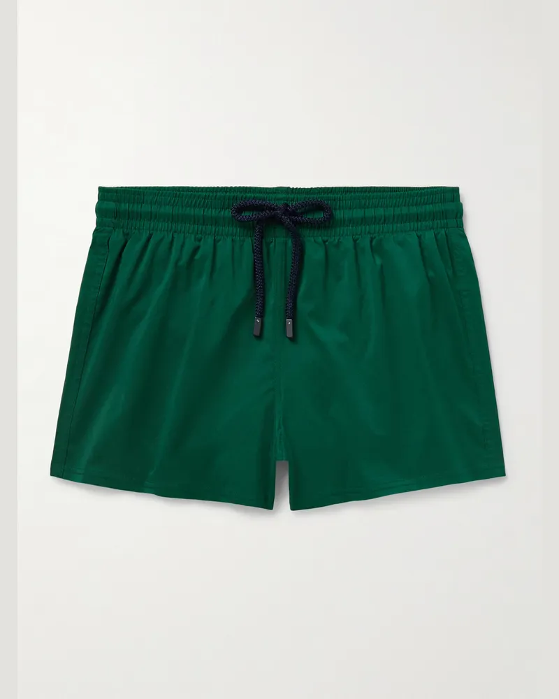 Vilebrequin Schmal geschnittene kurze Badeshorts Grün