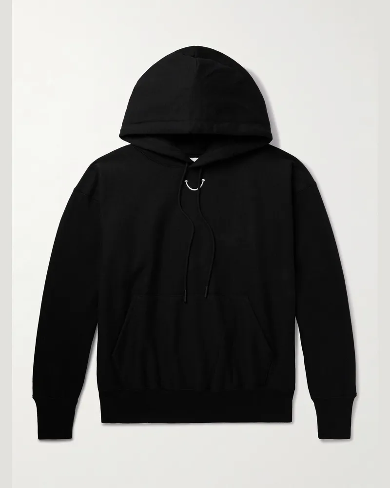 READYMADE Logo-Print Embroidered Cotton-Blend Jersey Hoodie Black