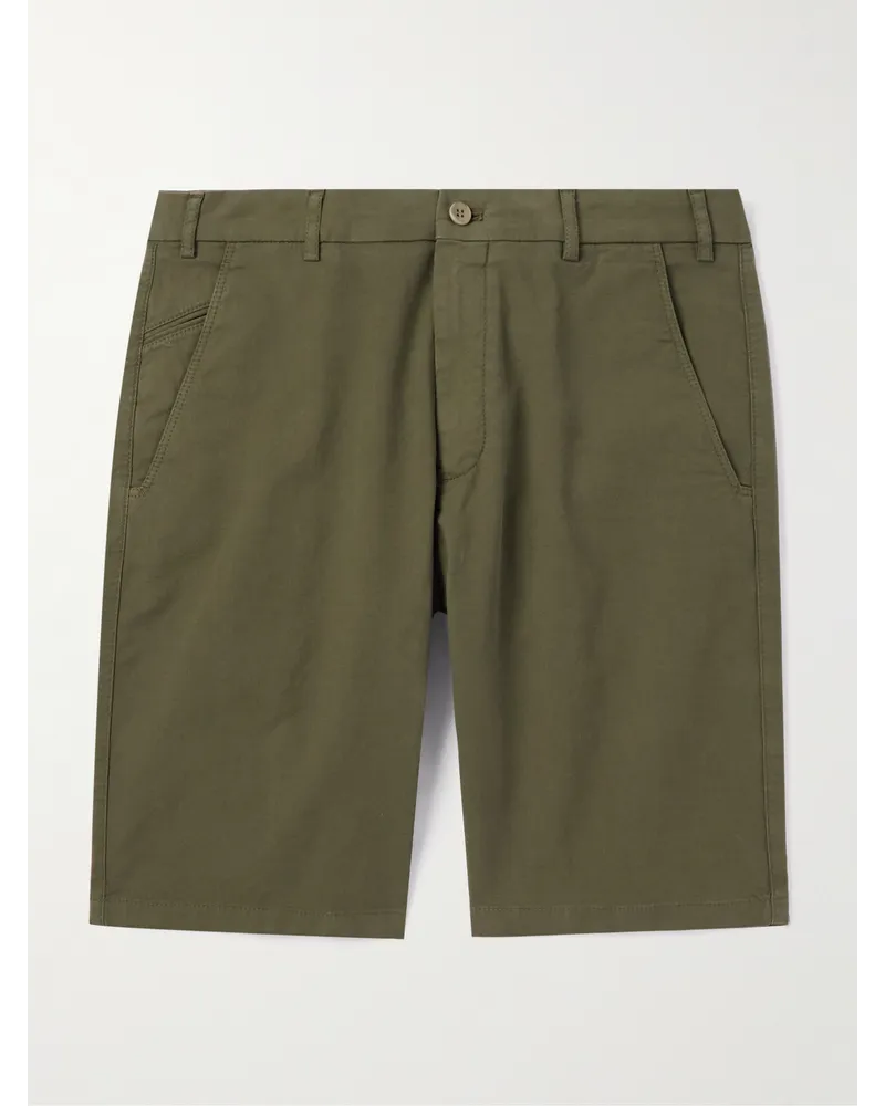 Loro Piana Schmal geschnittene Bermudashorts aus einer Baumwollmischung Grün