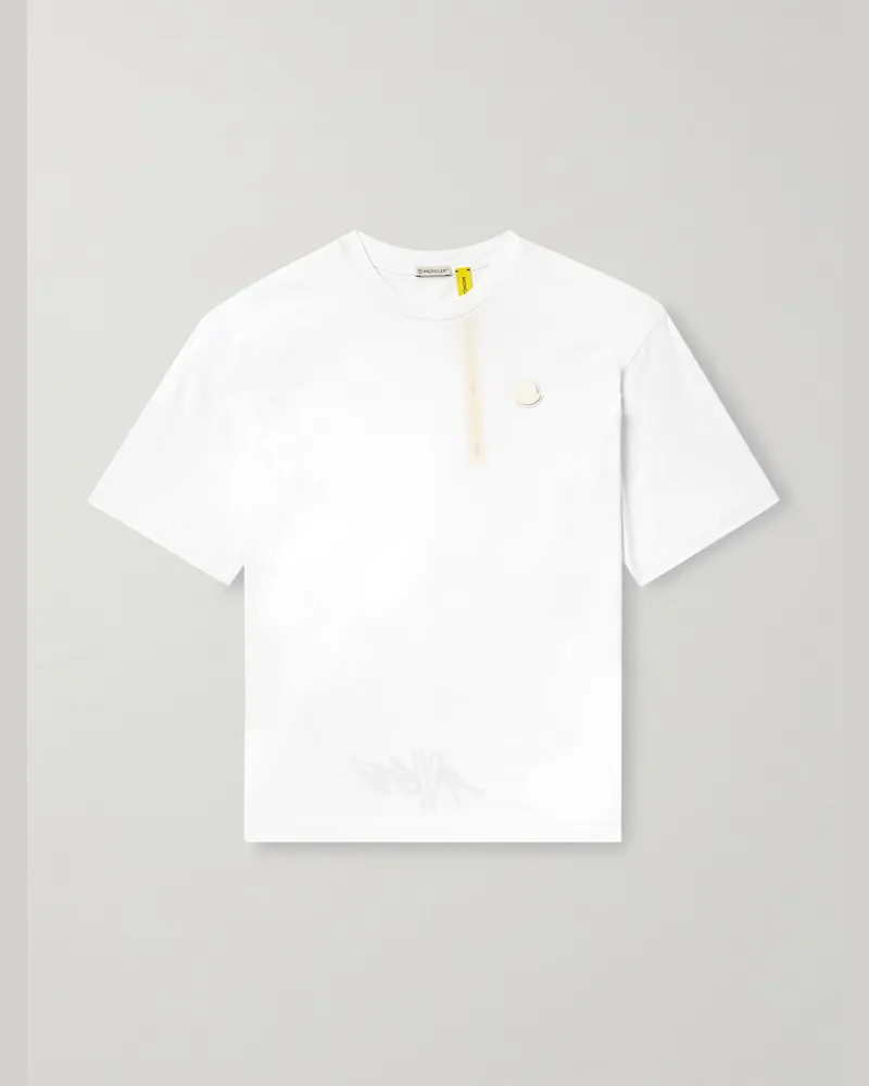 Moncler A$AP Rocky Logo-Appliquéd Cotton-Jersey T-Shirt White