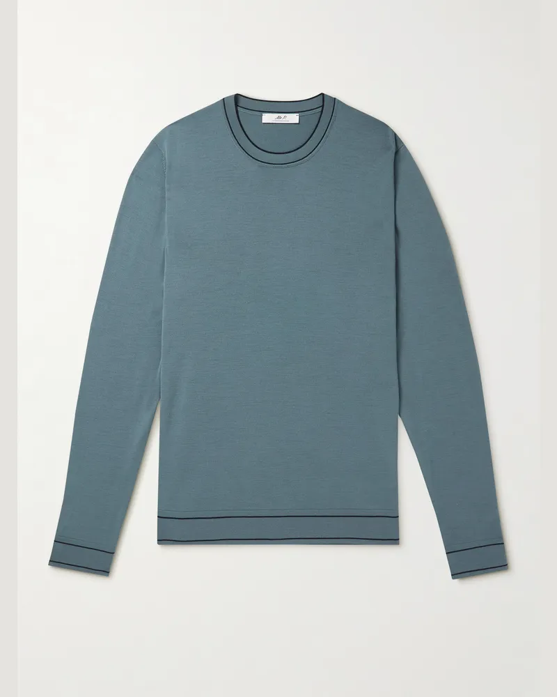 MR P. Pullover aus Wolle Blau