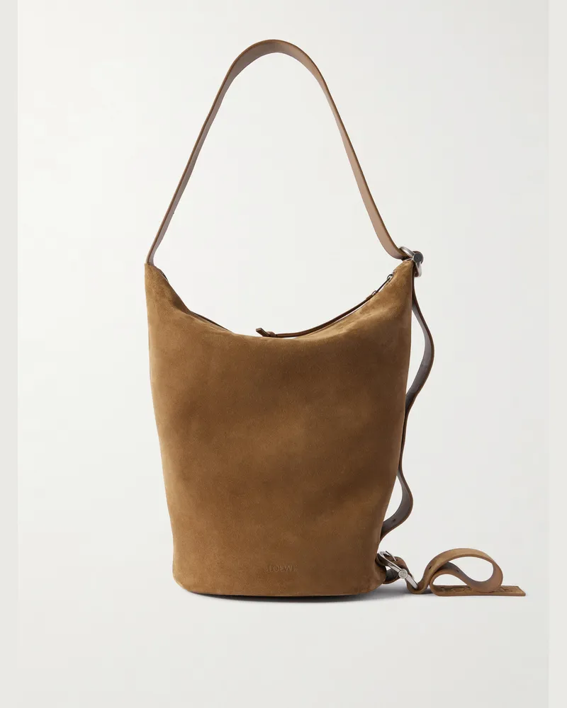 Loewe Loop Tote aus Veloursleder Braun