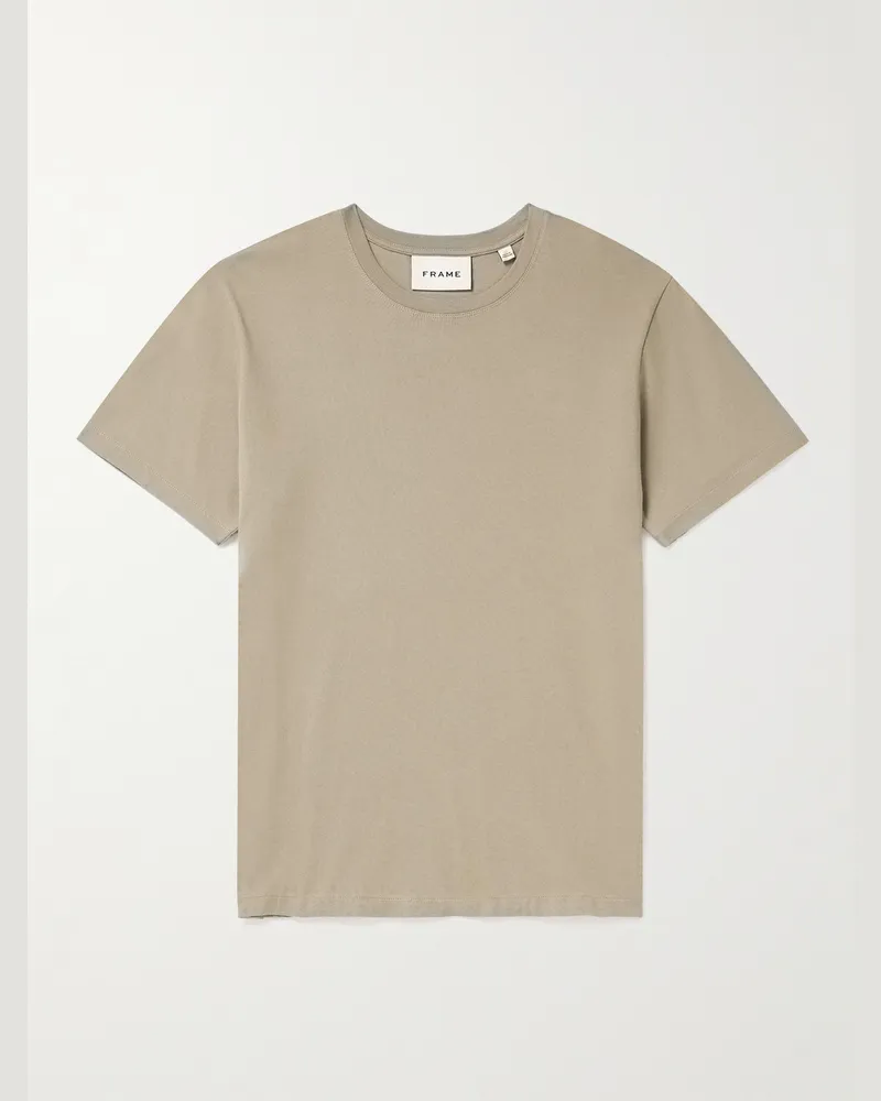 Frame Denim Cotton-Jersey T-Shirt Neutrals