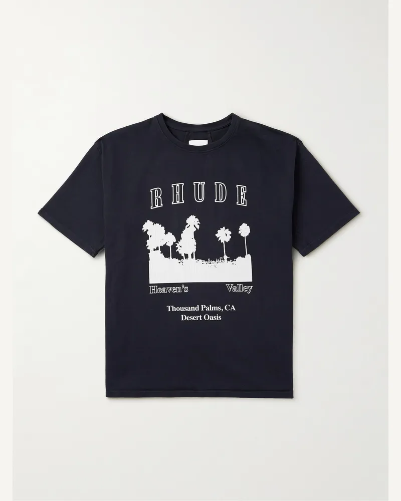 RHUDE Thousand Palms T-Shirt aus Baumwoll-Jersey mit Logoprint Schwarz