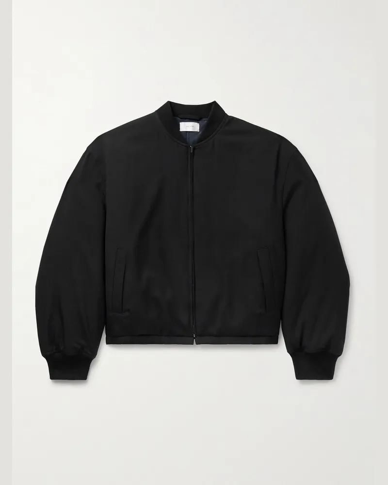 The Row Fenn wattierte Bomberjacke aus Woll-Twill Schwarz