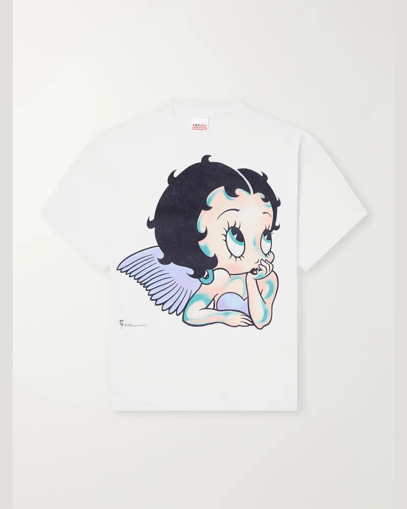SAINT MXXXXXX Printed Cotton-Jersey T-Shirt White