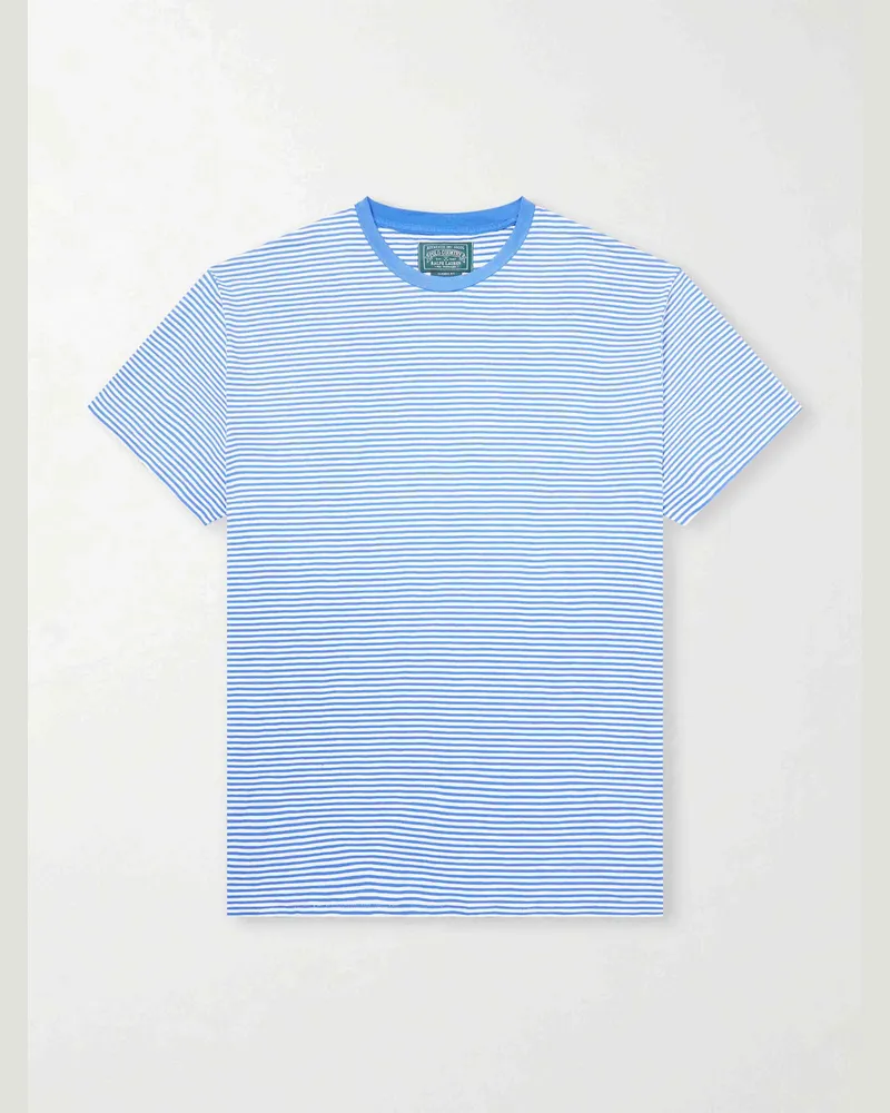 Ralph Lauren Gestreiftes T-Shirt aus Baumwolle Blau