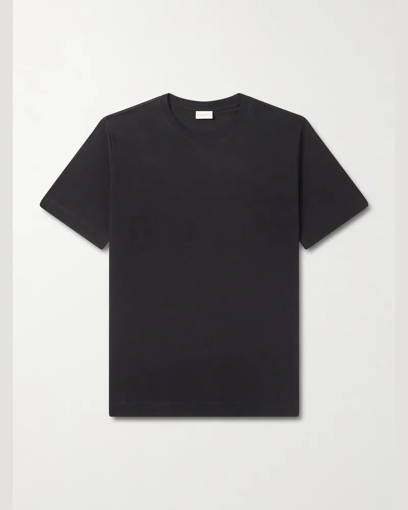 Dries van Noten T-Shirt aus Baumwoll-Jersey Schwarz