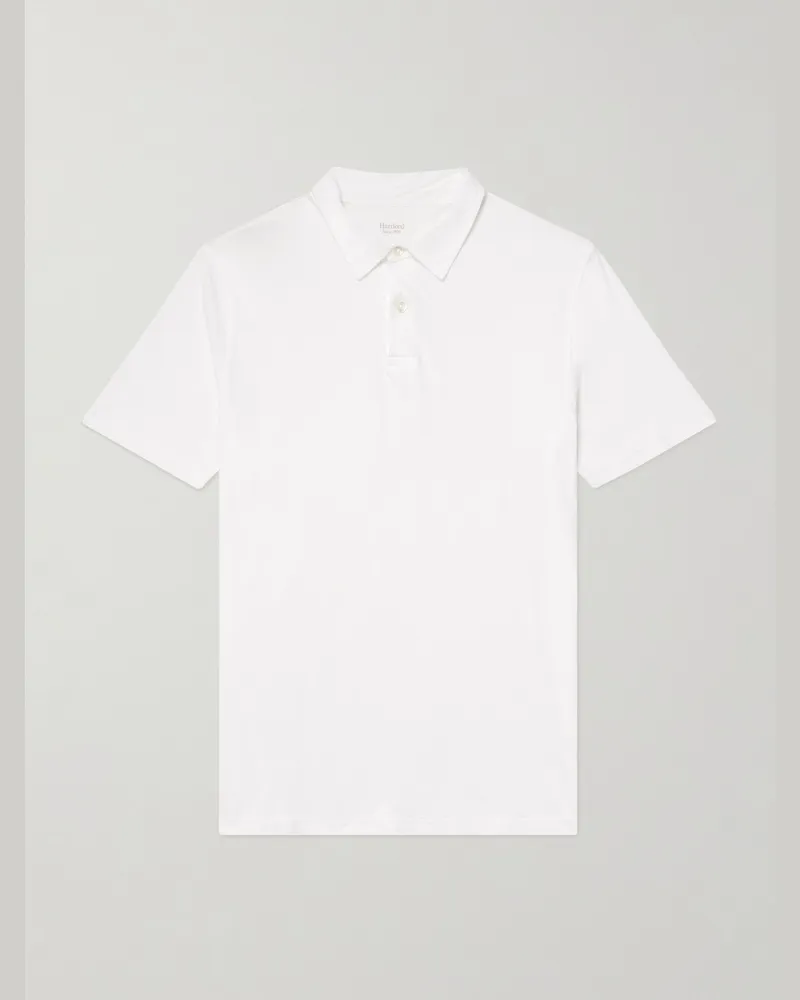 Hartford Cotton-Jersey Polo Shirt White