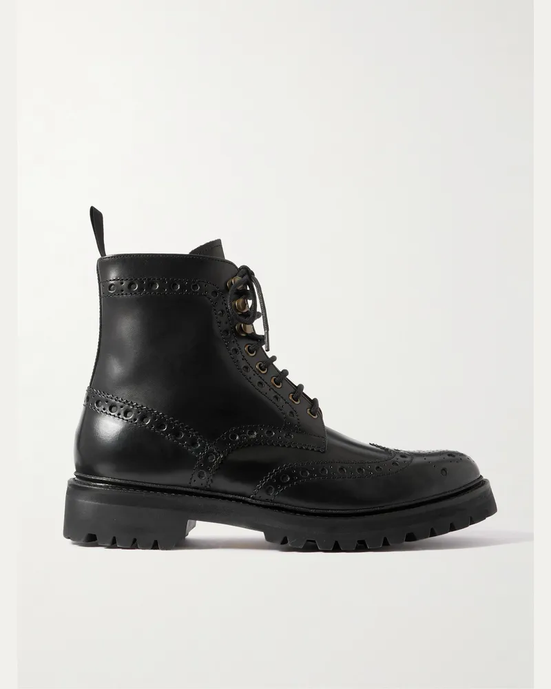 Grenson  Fred Leather Brogue Boots Black