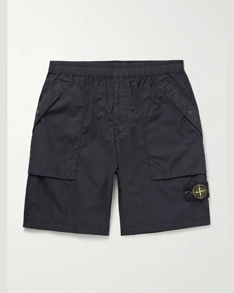 Stone Island Gerade geschnittene Cargoshorts aus Tela aus Stretch-Baumwolle in Stückfärbung Blau