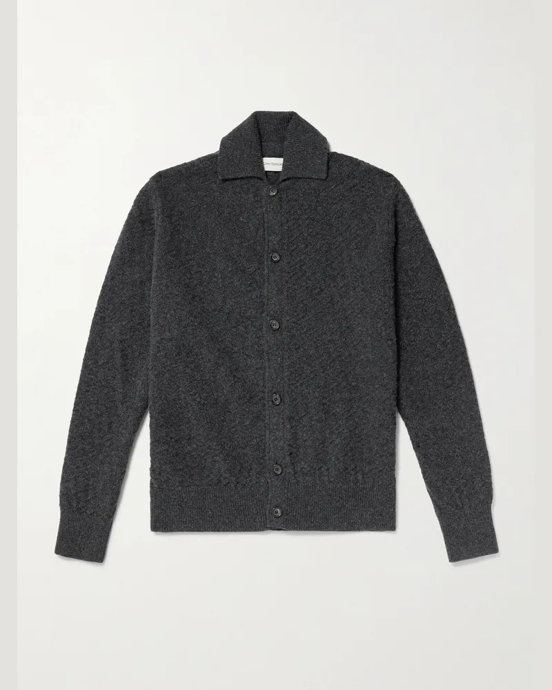 Oliver Spencer Jarvis Cardigan aus Jacquard-Strick aus Merinowolle Grau