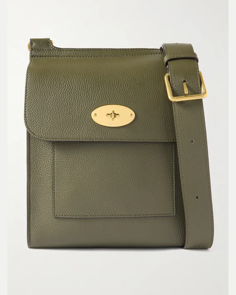 Mulberry Antony Full-Grain Leather Messenger Bag Green