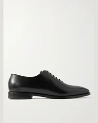 Manolo Blahnik Snowdon Whole-Cut-Oxford-Schuhe aus Glanzleder Schwarz