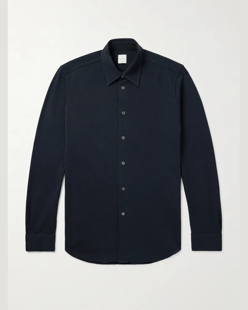 Paul Smith Hemd aus Baumwoll-Piqué Blau