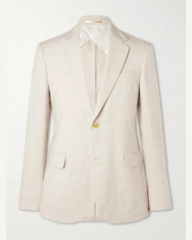 MR P. Slim-Fit Linen Suit Jacket Neutrals