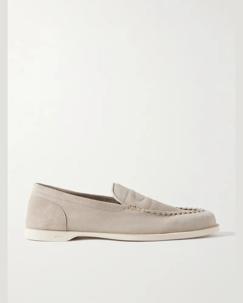 John Lobb Pace Suede Loafers Neutrals