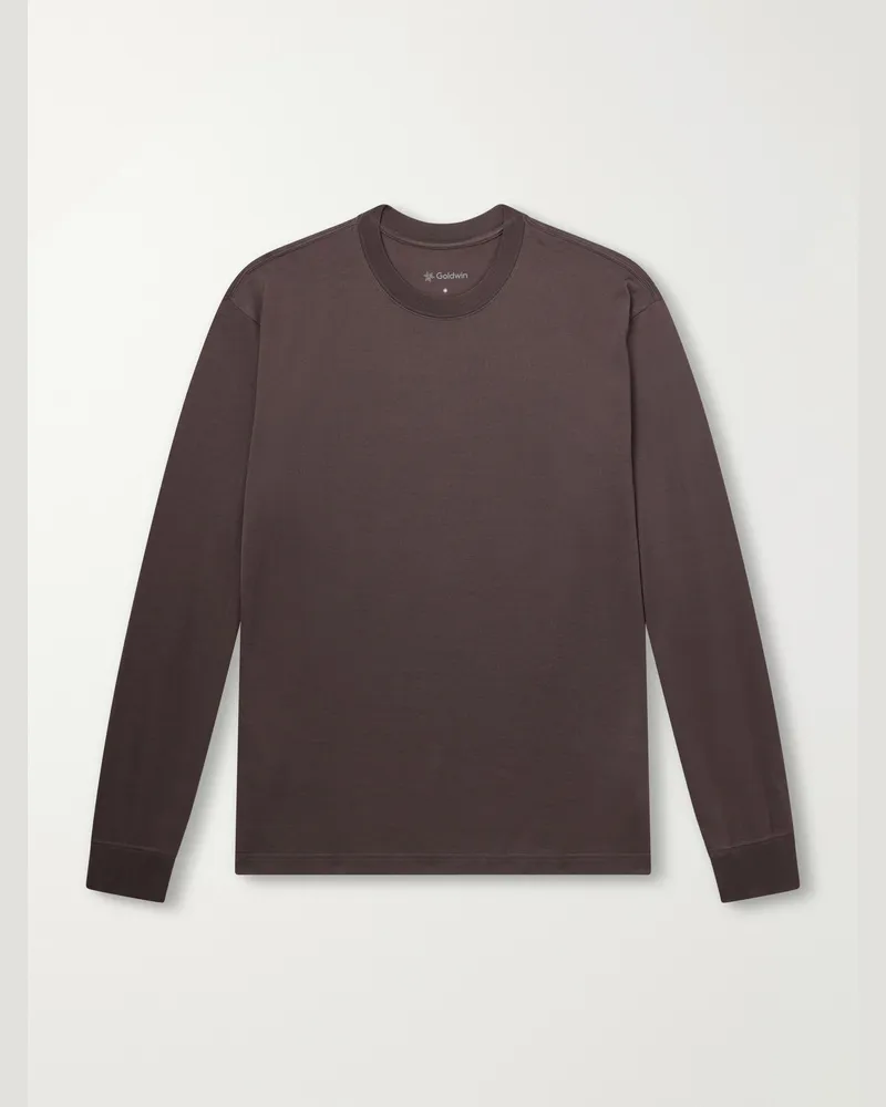 Goldwin Wool and Lyocell-Blend Jersey Sweater Brown