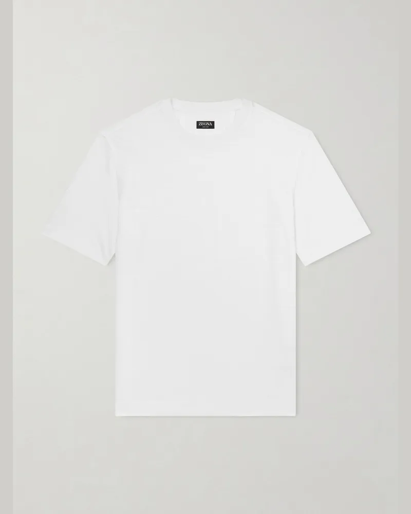 Ermenegildo Zegna Oasi Knitted Linen T-Shirt White