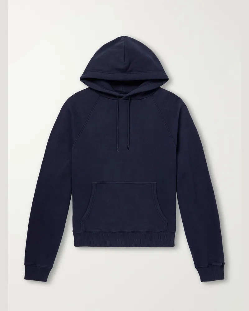 A.P.C. Thimothe Cotton-Jersey Hoodie Blue