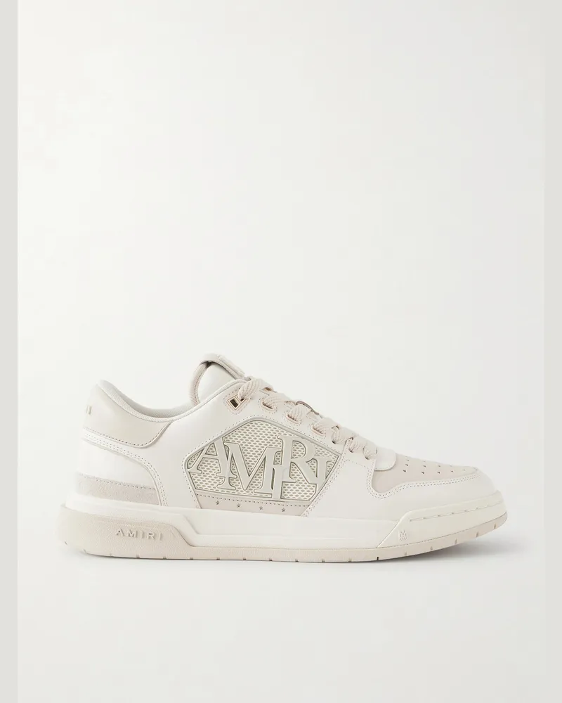 Amiri Classic Low Two-Tone Perforated Leather and Mesh Sneakers White