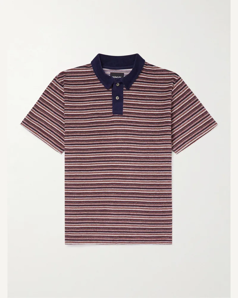 Howlin' Wild Thing Striped Cotton-Blend Terry Polo Shirt Red