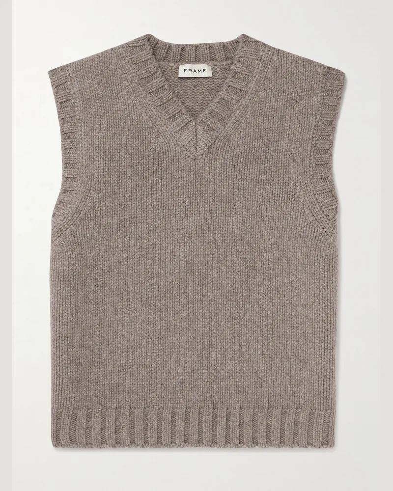 Frame Denim Ärmelloser Pullover aus einer Yakwoll-Merinowollmischung Neutral