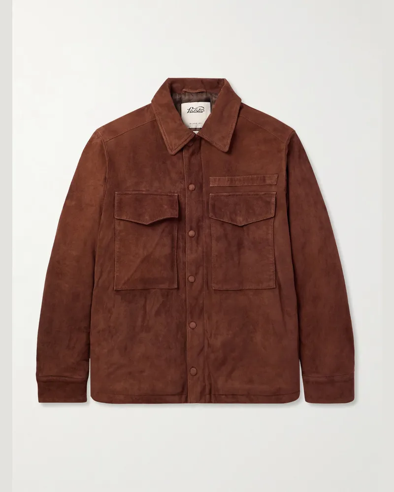 Valstar Robert wattierte Jacke aus Veloursleder Braun
