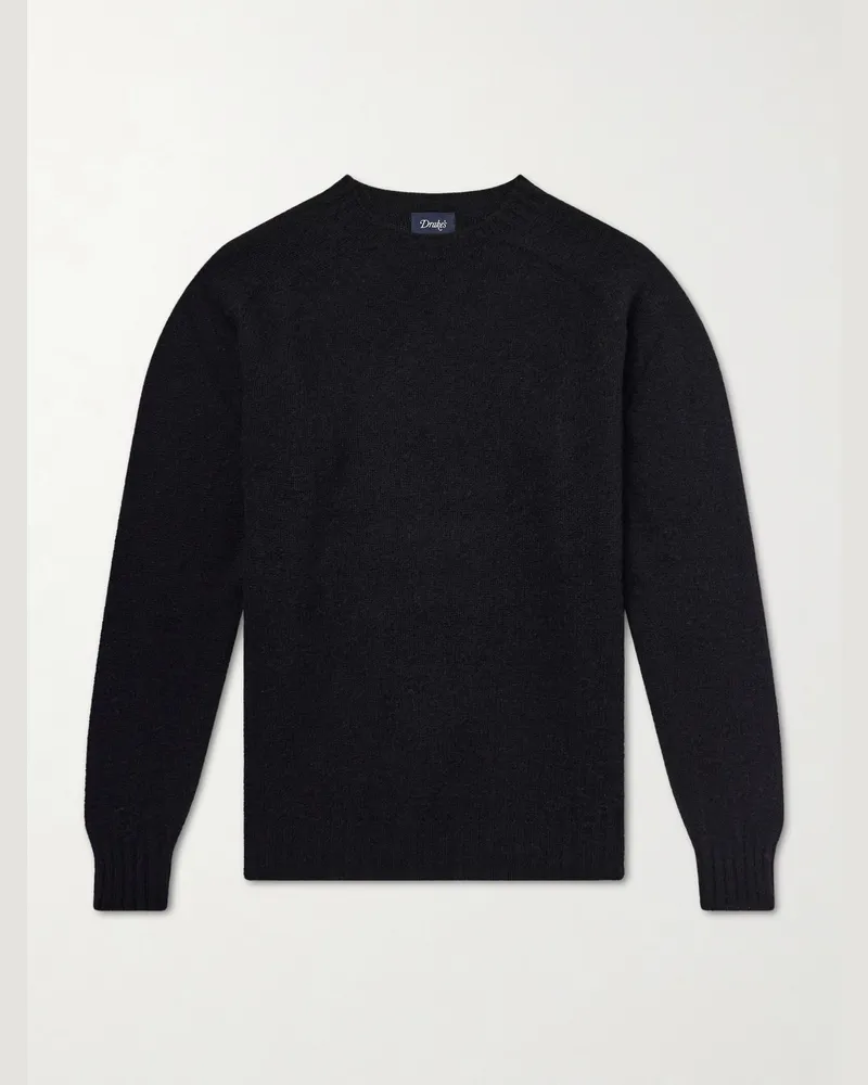 Drake's Brushed-Wool Sweater Black