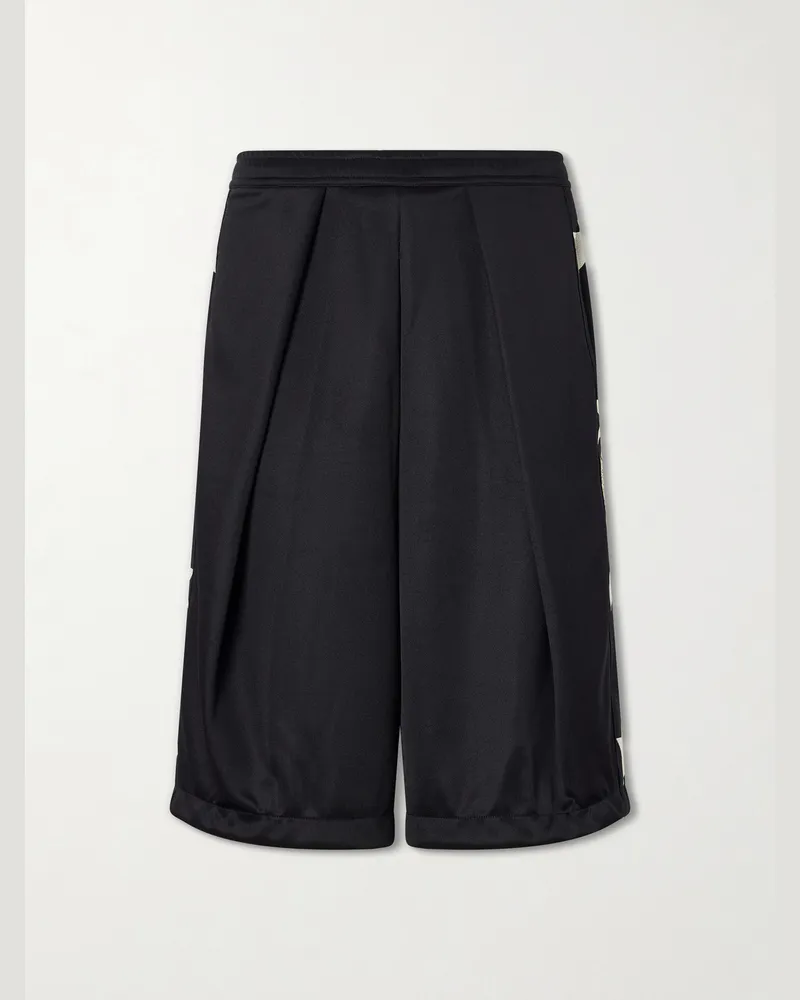 KAPITAL Kome-Kome Straight-Leg Satin-Jersey Shorts Black