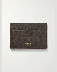 Tom Ford Kartenetui aus vollnarbigem Leder Braun