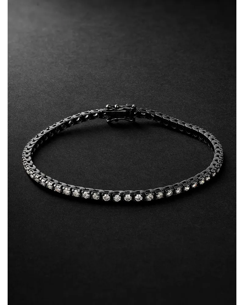 Kolours Spectra Blackened Gold Diamond Tennis Bracelet Schwarz