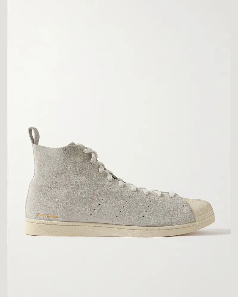 adidas Wales Bonner Superstar Hi High-Top-Sneakers aus Veloursleder mit Perforationen Grau