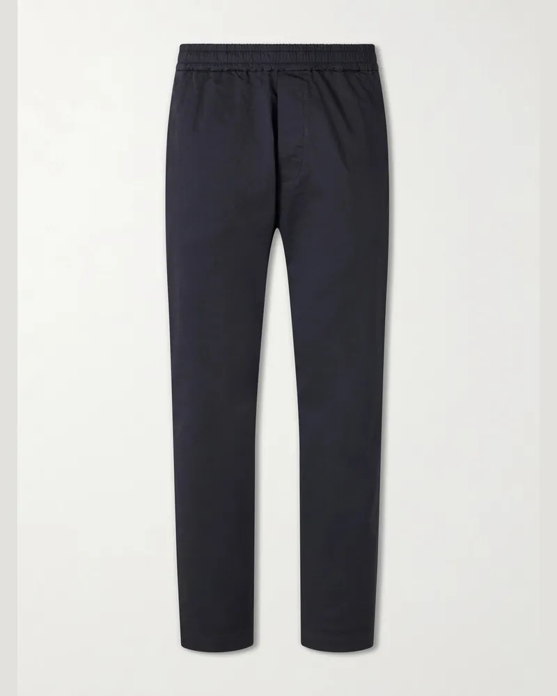 BARENA Straight-Leg Cotton-Blend Gabardine Trousers Blue