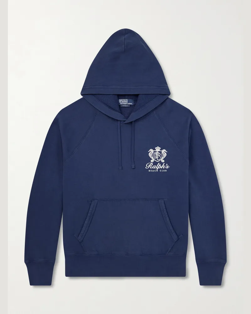 Ralph Lauren Hoodie aus Jersey aus einer Baumwollmischung mit Logoprint Blau