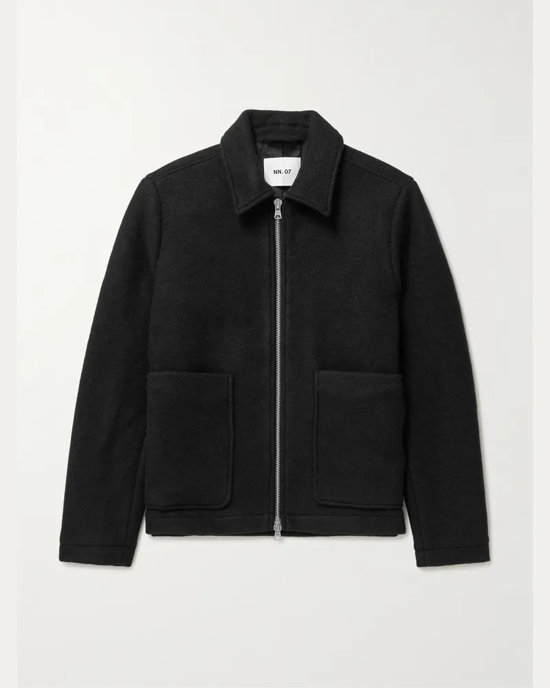 NN 07 Gael 8267 Jacke aus einer gebürsteten Wollmischung Schwarz