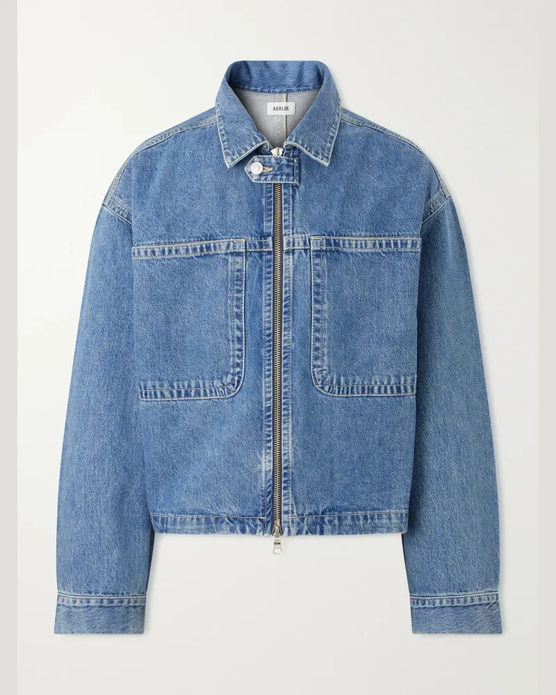 AGOLDE Croydon Panelled Denim Jacket Blue