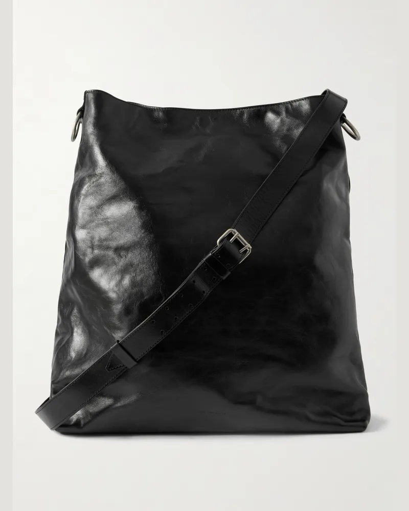 Dries van Noten Glossed-Leather Tote Bag Black