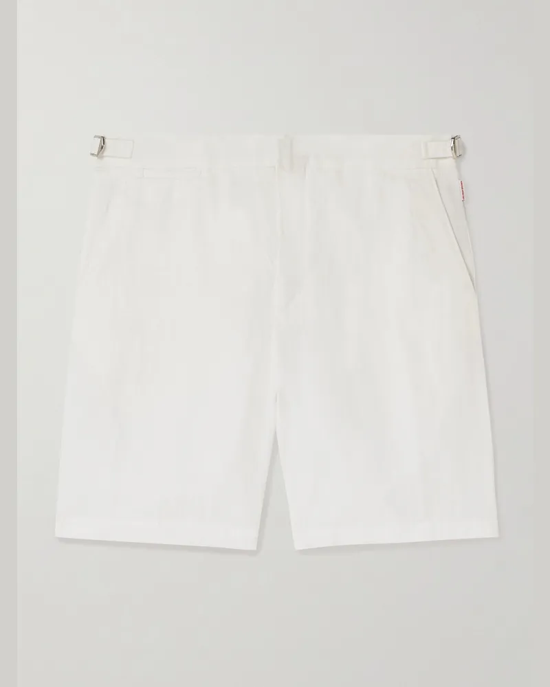 Orlebar Brown Norwich Straight-Leg Linen Shorts Neutrals