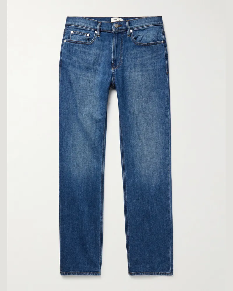 Frame Denim Modern gerade geschnittene Jeans Blau