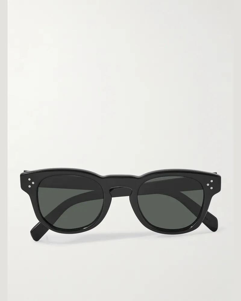 Celine Black Frame 42 Sonnenbrille mit rundem Rahmen aus Azetat Schwarz