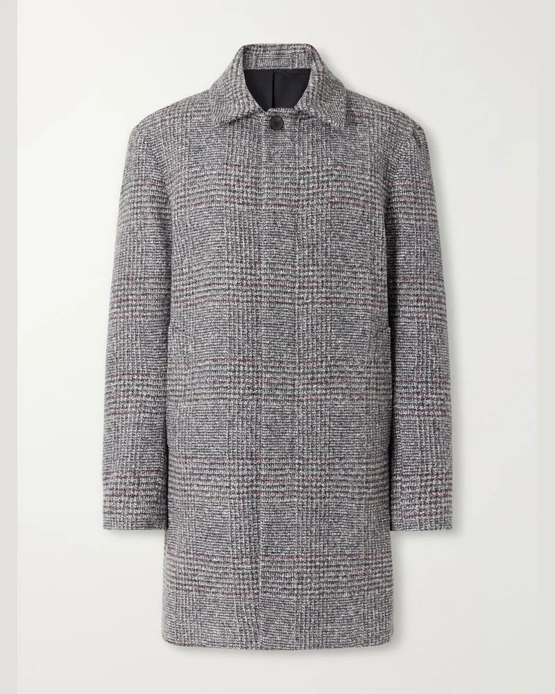 MR P. Prince of Wales Checked Wool and Cashmere-Blend Twill Coat Gray