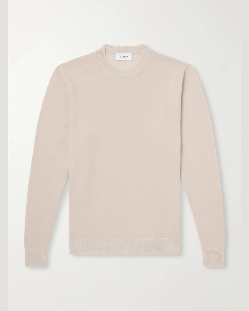 LARDINI Wool and Cashmere-Blend Sweater Neutrals
