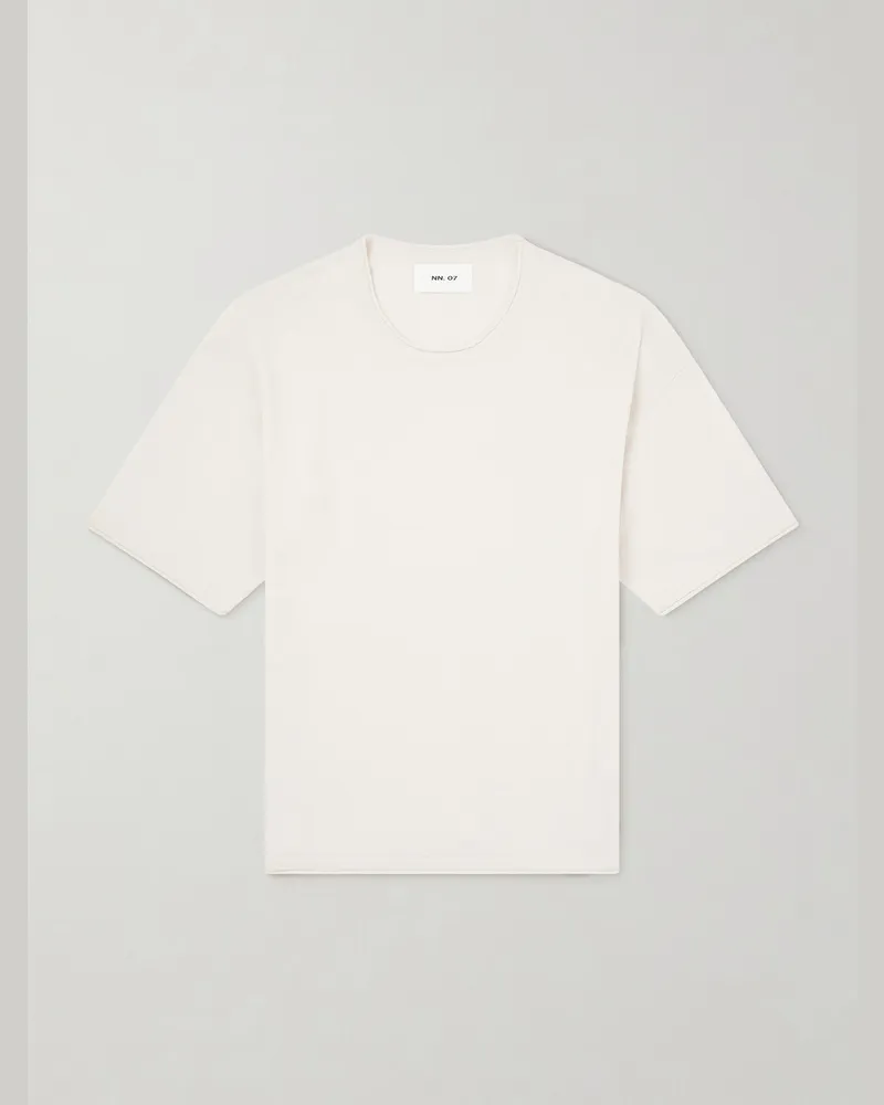 NN 07 Ryan Knitted Cotton and Linen-Blend T-Shirt Neutrals