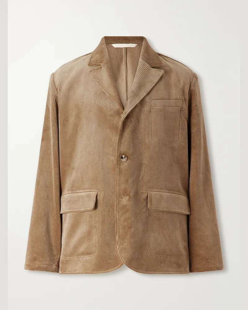De Bonne Facture Métier Cotton-Corduroy Suit Jacket Neutrals